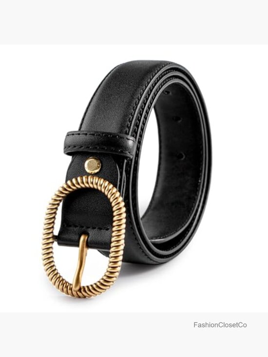 Genuine Leather Women\'s Belt with Brass Buckle, 1.1\
